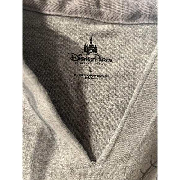 Disney Parks Sweatshirt Womens Sz L Minnie Mouse Hooded grey Pullover Hoodie - Picture 5 of 9